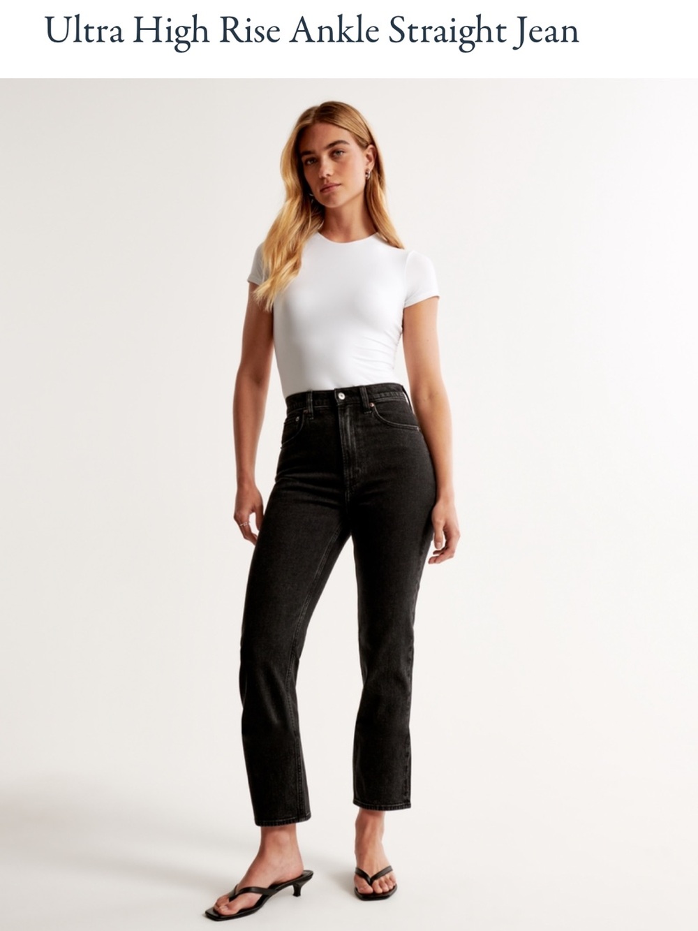 A & F curve love ultra high rise ankle straight jean